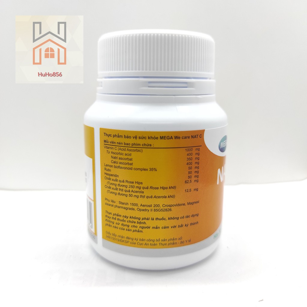 NAT C 1000 - VIÊN UỐNG BỔ SUNG VITAMIN C lọ 30 - 60 viên