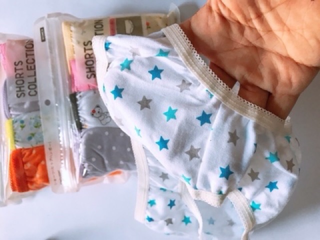 Túi Zip 4 Quần Chíp Cotton Cho Bé ( có size)