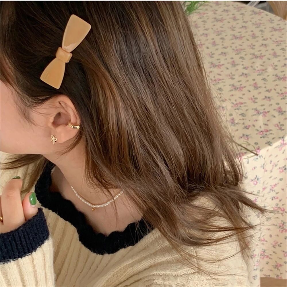 Kẹp tóc nơ phong cách Hàn Quốc cổ điển dễ thương dành cho bạn nữ