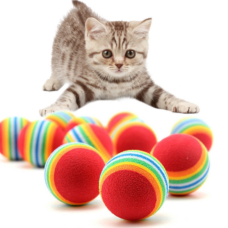 Bóng đồ chơi bằng xốp mềm nhiều màu sắc cho mèo cưng