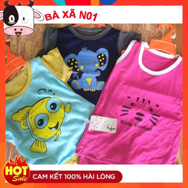 [Xả kho lẻ = sỉ]COMBO 4 BỘ QUẦN ÁO COTTON HÌNH HOẠT HÌNH SIÊU THẤM HÚT SIZE TỪ 7-18KG