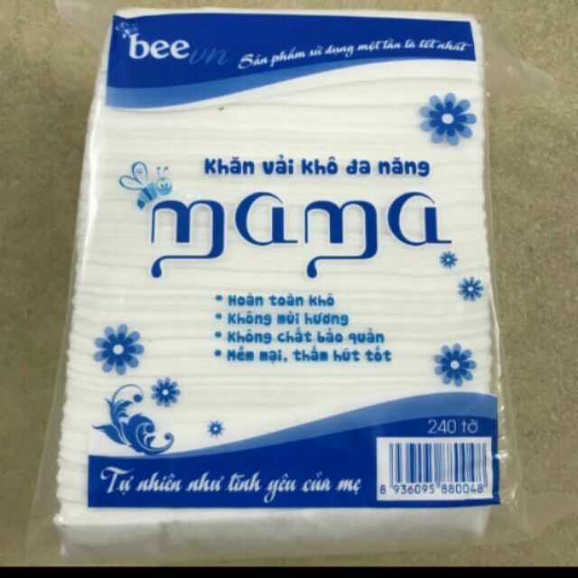 Combo 5 bịch khăn vải khô đa năng mama 240 tờ