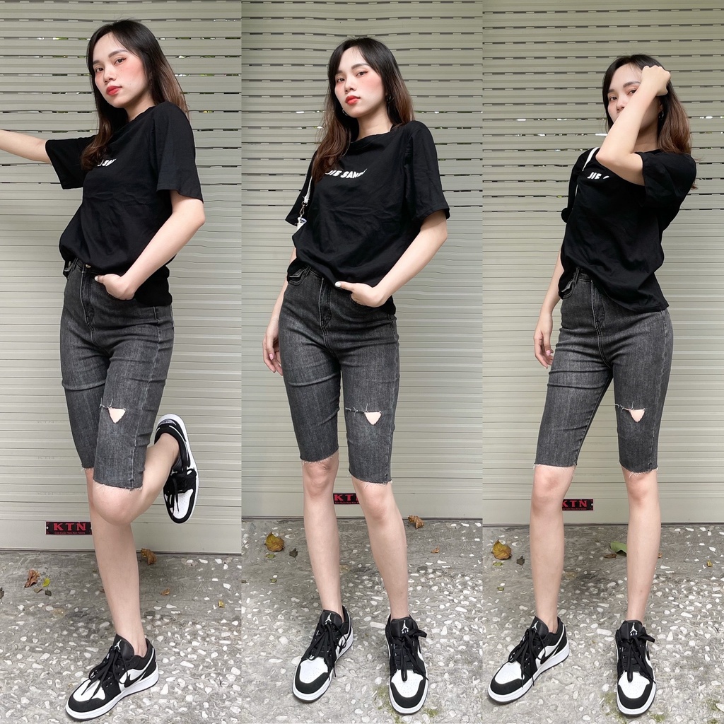 (Hình thật kèm video) Quần Jean Nữ Ôm Skinny Dáng Ngố Kiểu Túi Hộp Rách Co Gĩan Tốt Tôn Dáng YuRi-Jeans