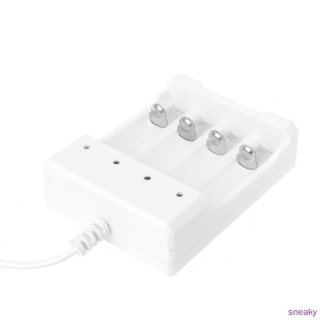 Bộ Sạc Pin AAA USB 4 Khe Có Bảo Vệ Ngắn Mạch Nhỏ Gọn Tiện Dụng