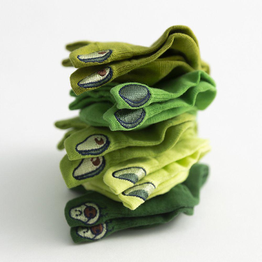 Vớ Cotton Thoáng Khí Màu Xanh Lá In Họa Tiết Trái Cây Thời Trang Mùa Hè Cho Nữ