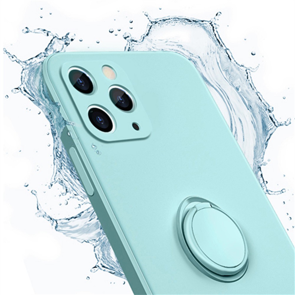 Ốp Điện Thoại Silicon Dẻo Hình Vuông Siêu Mỏng Kèm Giá Đỡ Nhẫn Từ Tính Cho iPhone 14 12 11 Pro Max