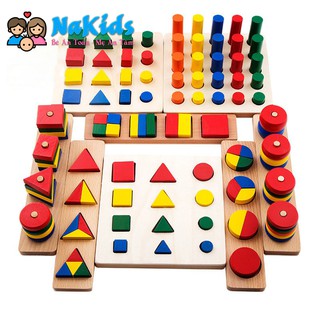 Bộ giáo cụ montessori 8 bài tập kỹ năng cho bé bằng gỗ