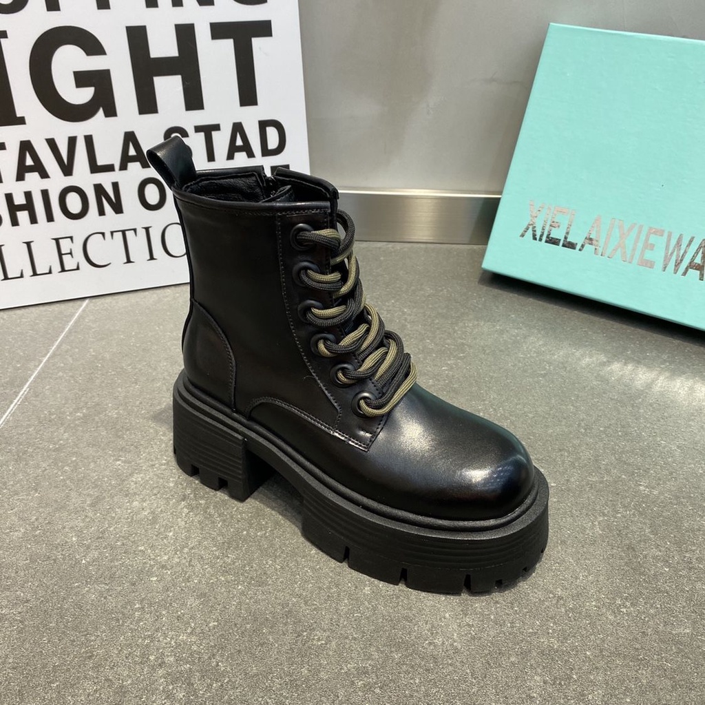 Giày Bốt Martin Đế Dày Tăng Chiều Cao Phong Cách Mới Mùa Thu 2022