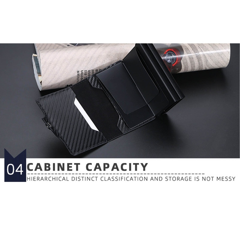 Youyo Ví Da Pu Đựng Thẻ Tín Dụng Có Thể Bật Lên Tự Động Phong Cách Vintage RFID