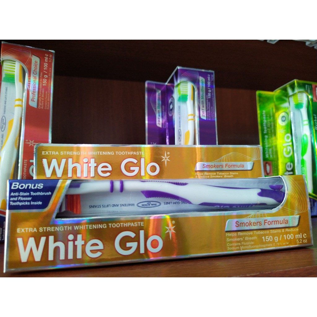 Kem Đánh Răng White Glo Dành Cho Người Hút Thuốc  150gr _ Smoker Formula Whitening Toothpaste