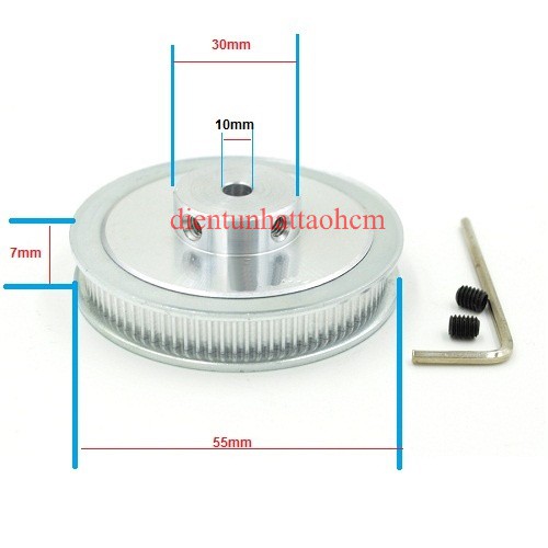 PULLEY BÁNH RĂNG NHÔM 80GT10 80 RĂNG-2GT-10MM