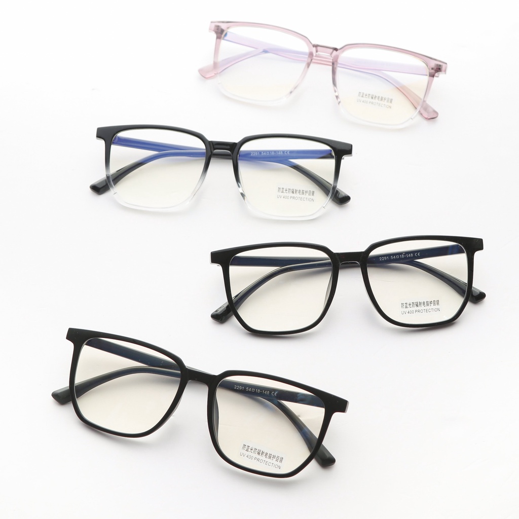Gọng mắt kính cận loạn nhựa dẻo LB Eyewear ND 2291 - Dáng vuông to - đen, hồng, trong suốt, ombre