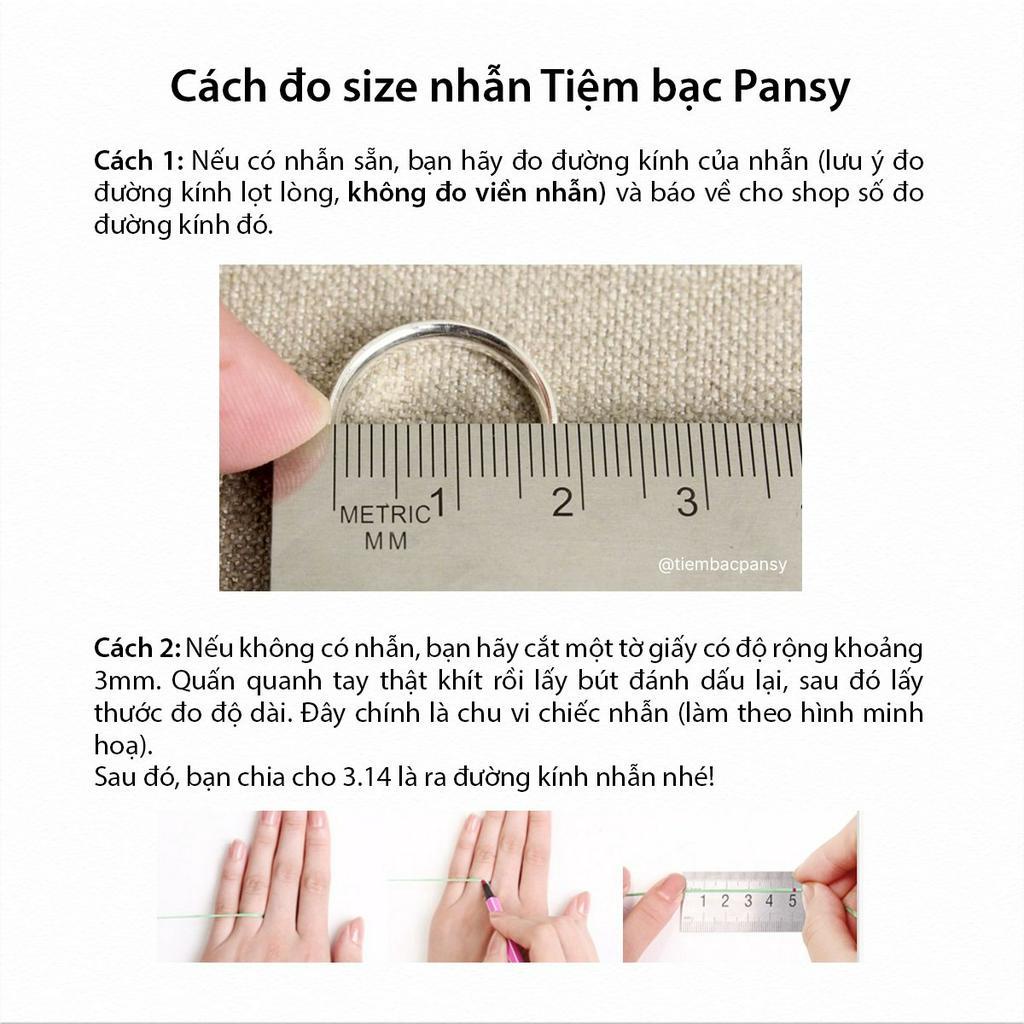 Nhẫn kim tiền 3 đồng xu tài lộc, may mắn bằng bạc ta thật cao cấp - Nhẫn bạc nữ PANSY thời trang