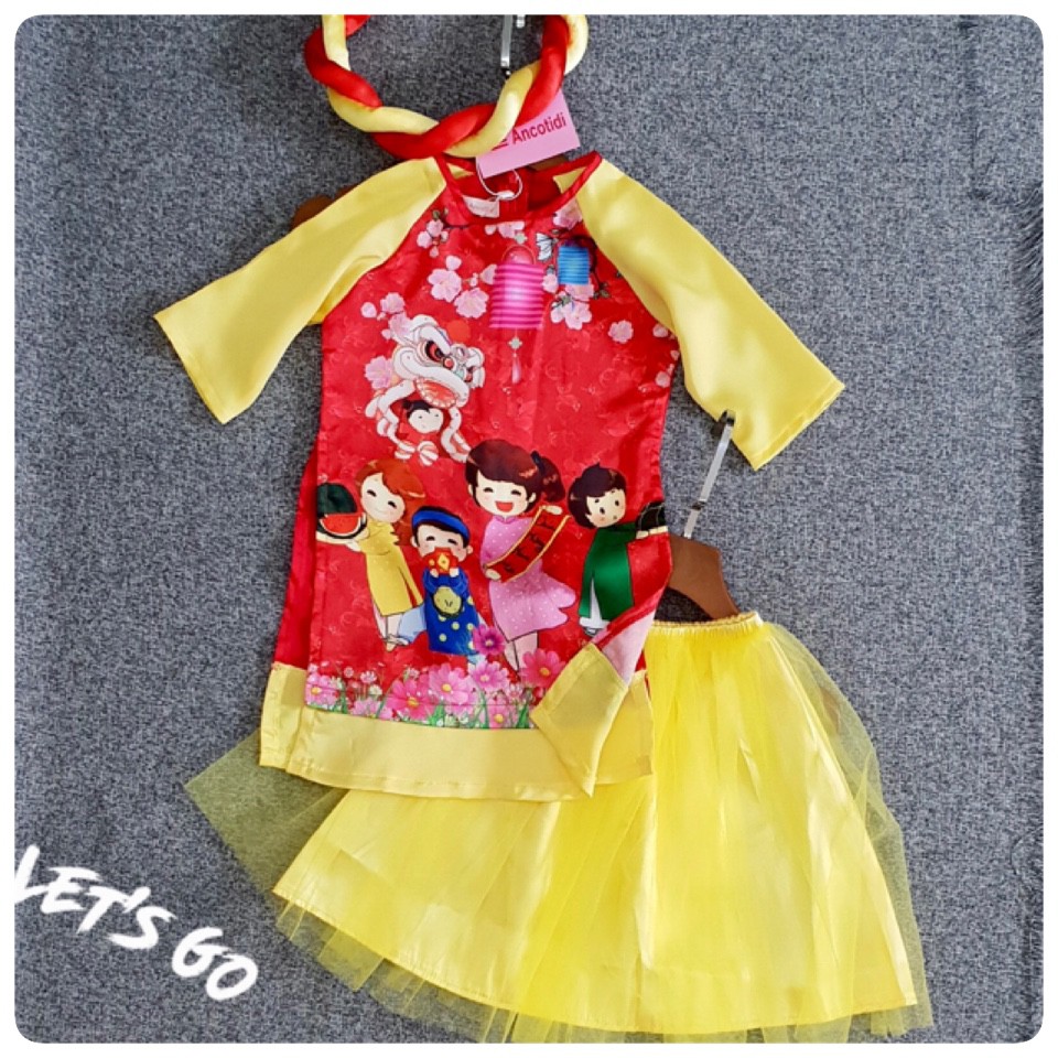 Áo dài cách tân Tết cho bé gái