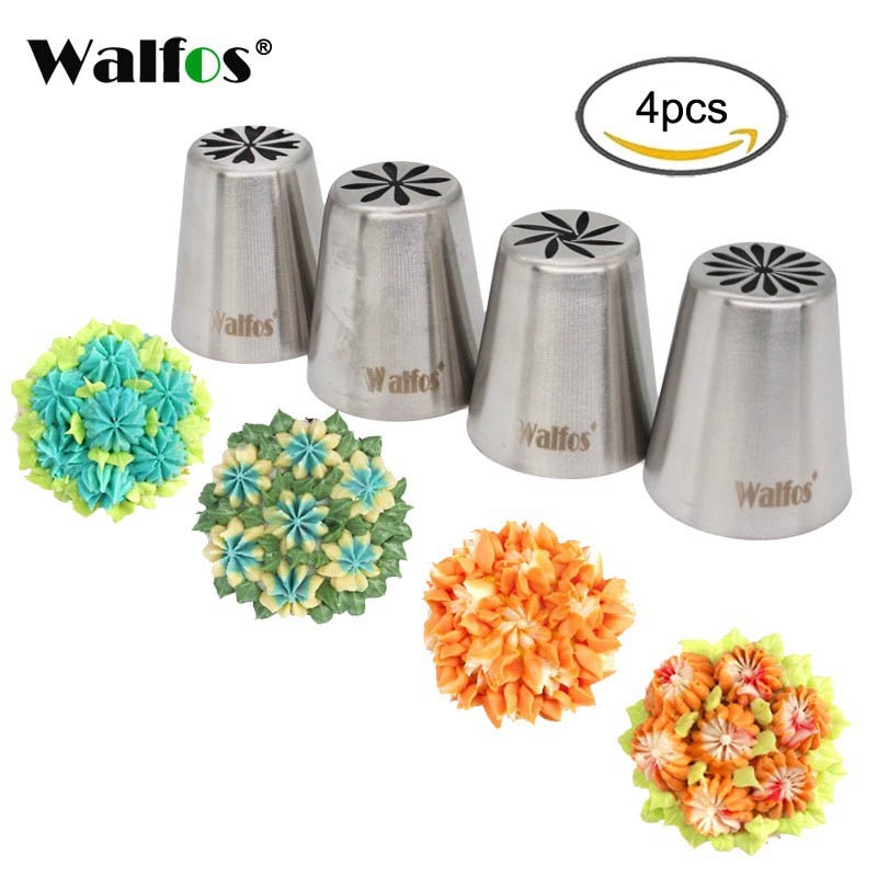 Walfos Bộ 4 Thép Không Gỉ Vòi Phun Kem