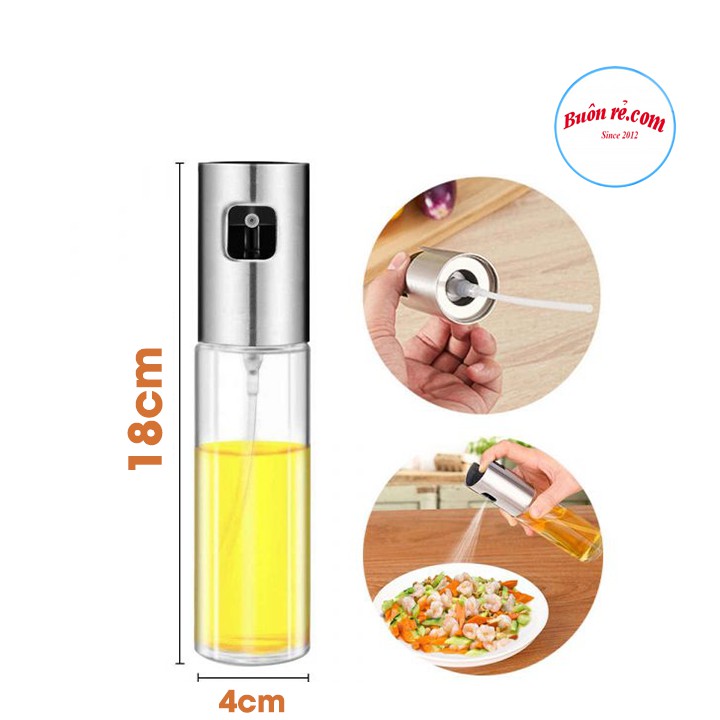 Bình xịt dầu ăn, giấm ăn cầm tay tiện dụng - Bình thủy tinh mini với vòi xịt phun xương 00891