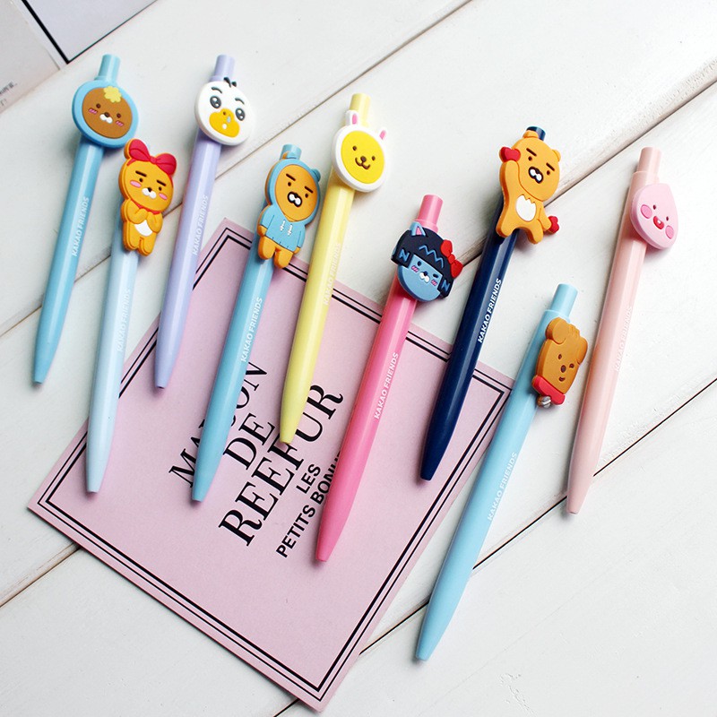 Bút dễ thương Gấu Thỏ Vịt Đào Mèo hàn quốc bút viết bi gel đi học đồ dùng học tập cute xinh xắn