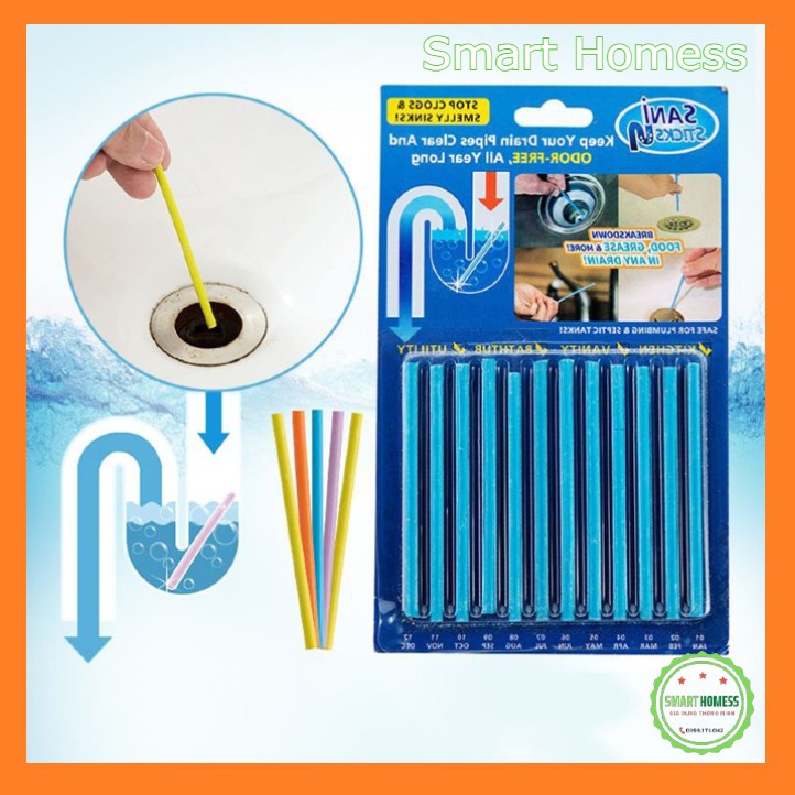 Thông Tắc Cống, Thông Tắc Bồn Rửa Bát - Que Thả Tự Tiêu Vỉ 12 Que