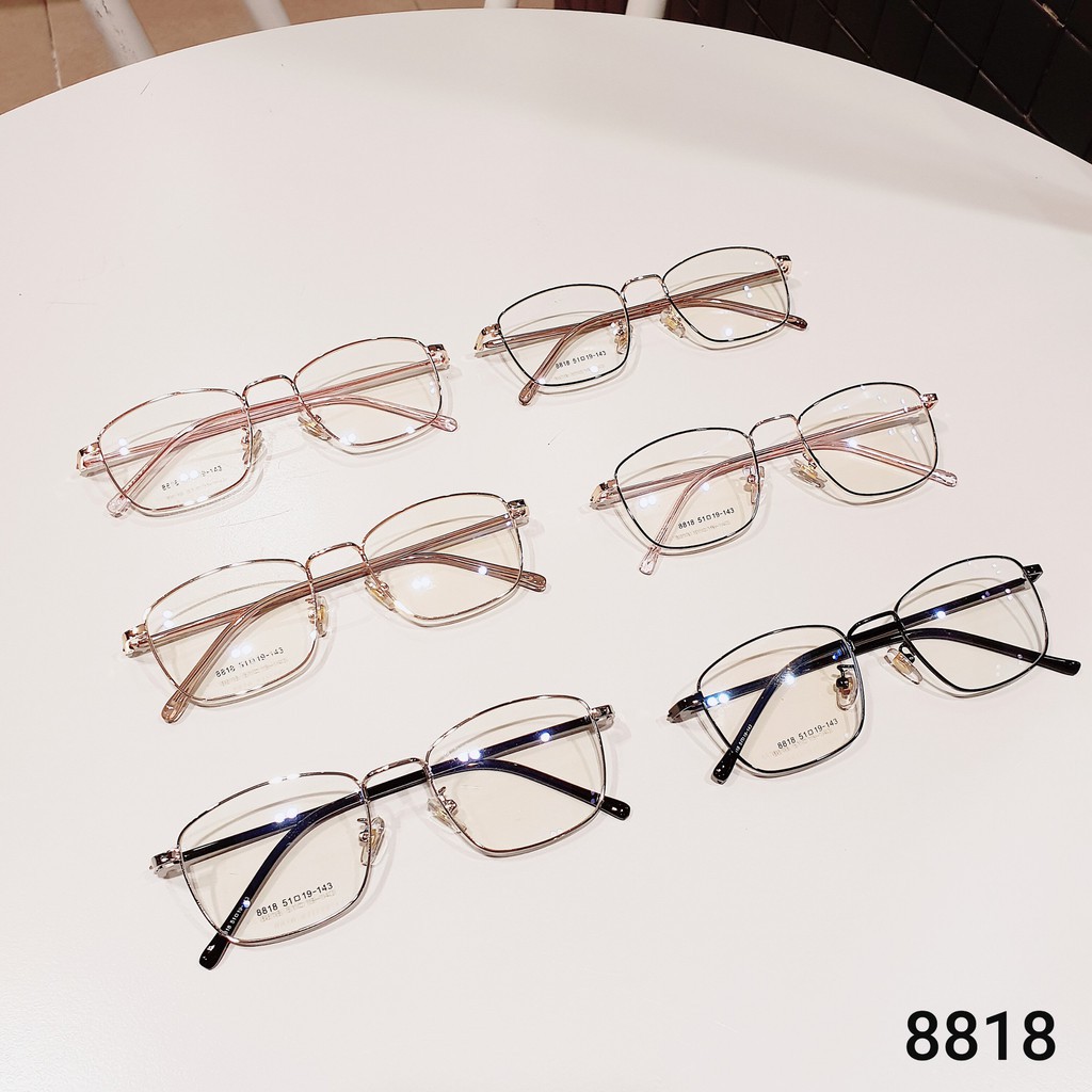Gọng kính cận thời trang nam nữ ANNA dáng vuông chất liệu nhựa kết hợp kim loại - 8818 | BigBuy360 - bigbuy360.vn
