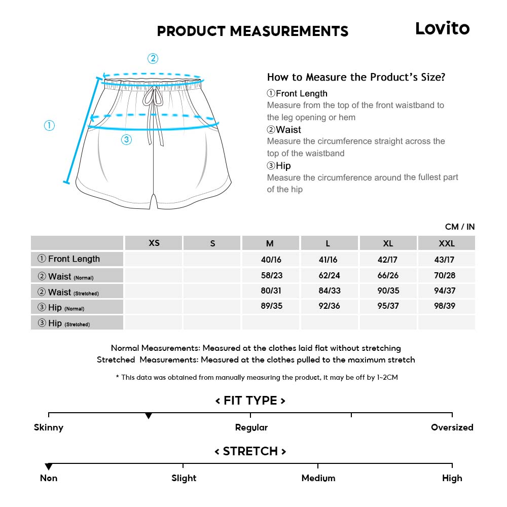 Quần short lưng cao Lovito màu đen/kaki L09106 | BigBuy360 - bigbuy360.vn