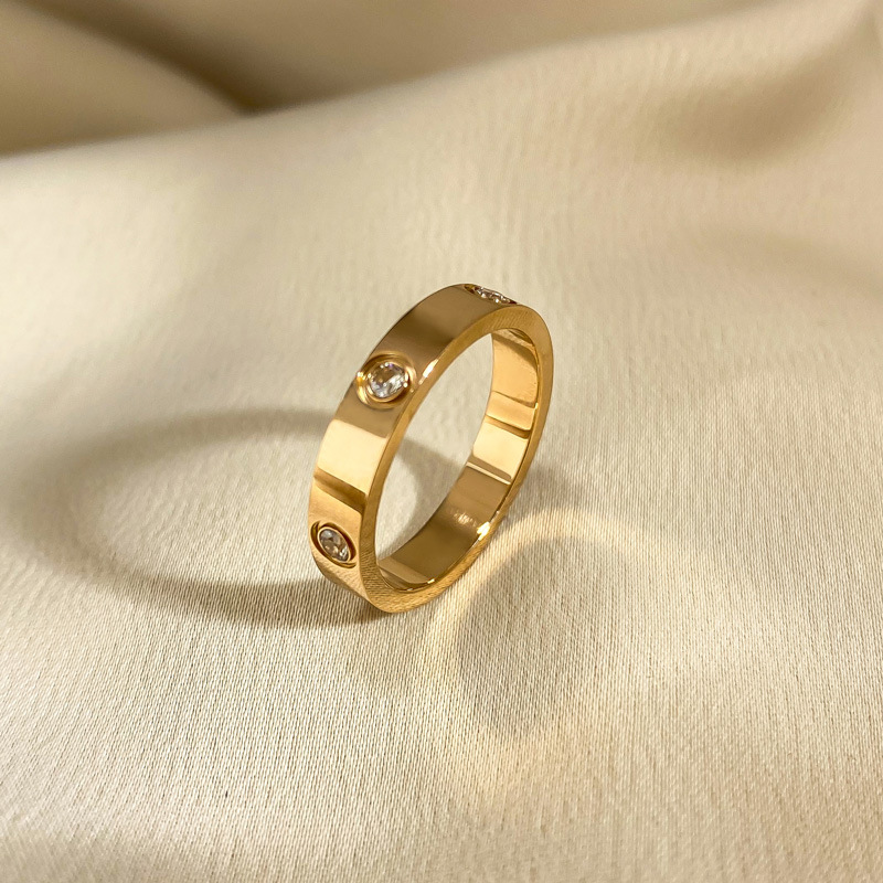 Korean Style Titanium Steel Ring Exquisite Design