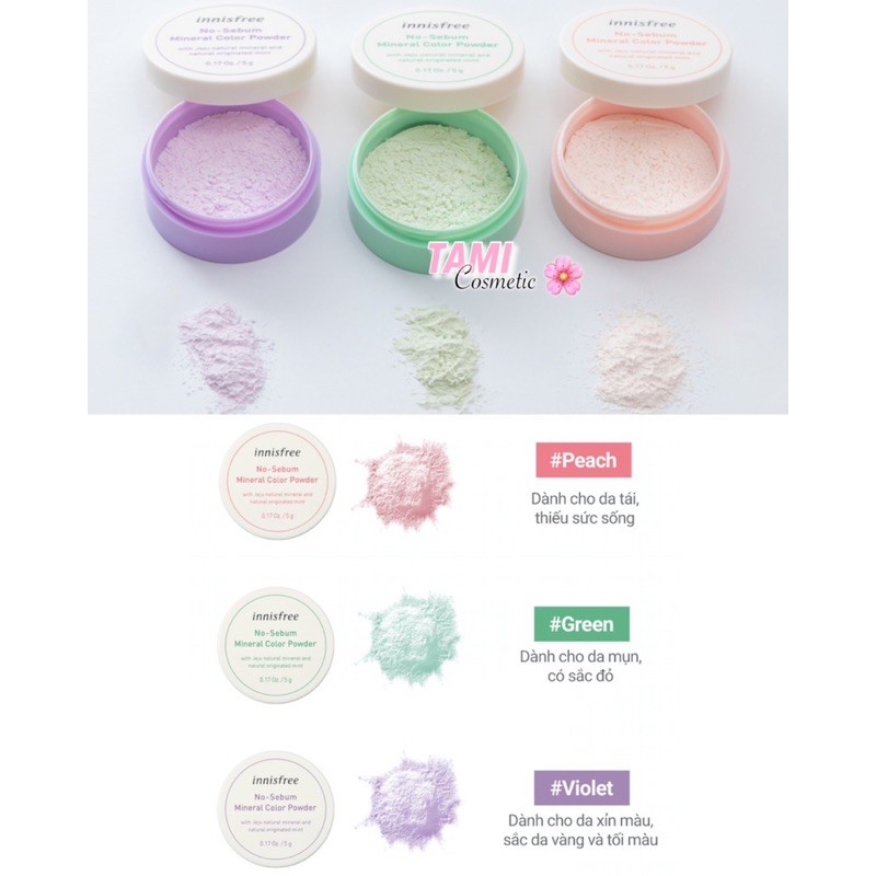 PHẤN PHỦ INNISFREE NO-SEBUM MINERAL COLOR POWDER | BigBuy360 - bigbuy360.vn