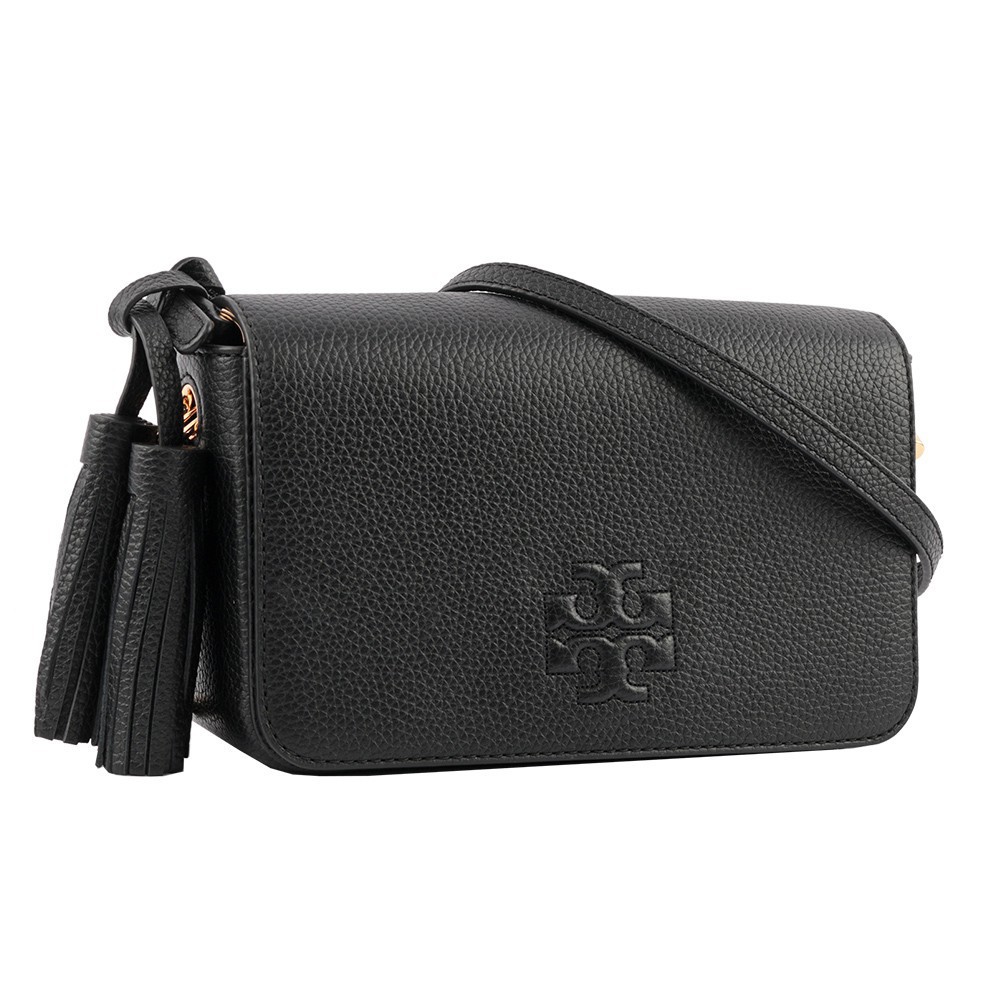 TORY BURCH Thea Lychee Leather Tassel Flap Crossbody Bag (Mini) (Đen) 67303  001 | Shopee Việt Nam