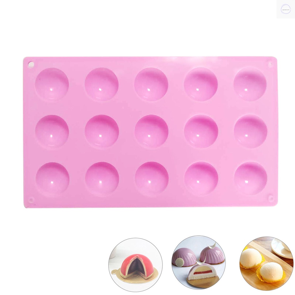 1 Khuôn Silicone Làm Bánh Hình Bán Nguyệt 15 Lỗ Không Dính Diy