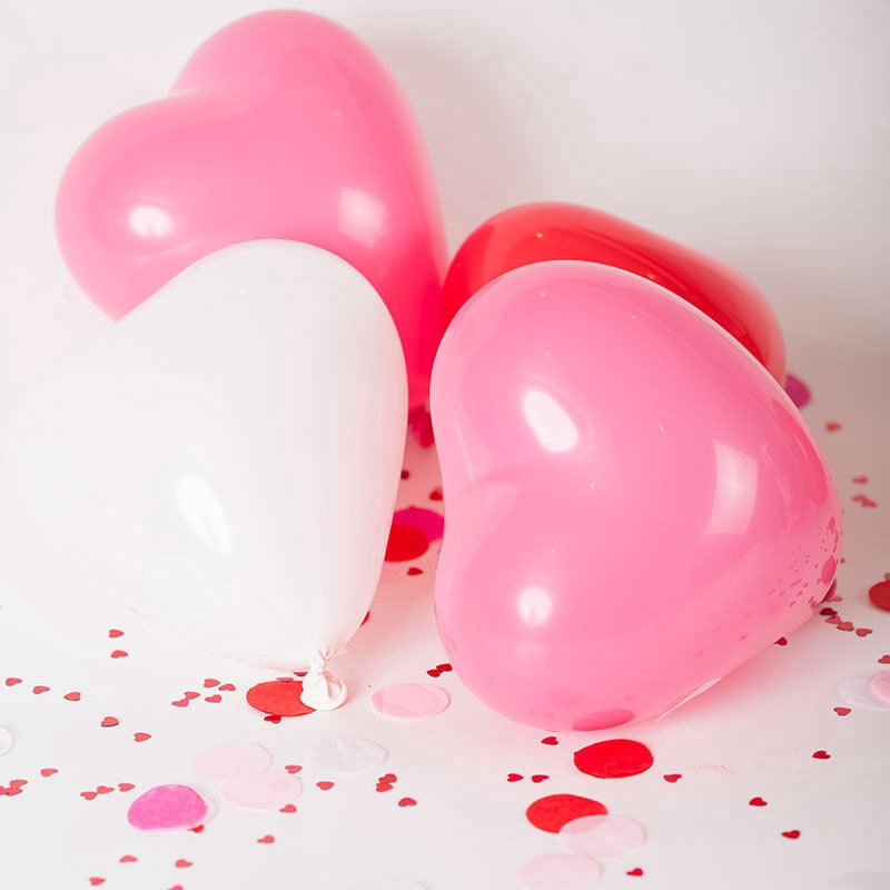 Bộ 100 bóng bay hình trái tim 10 inch trang trí tiệc