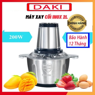 [ BH 1 Năm ] Máy Xay Thịt, Máy Xay Đa Năng Cối 2L inox Cầm Tay 2 Chế Độ 4 Lưỡi Dao Siêu Bền - Cối Xay Thịt cá DAKI