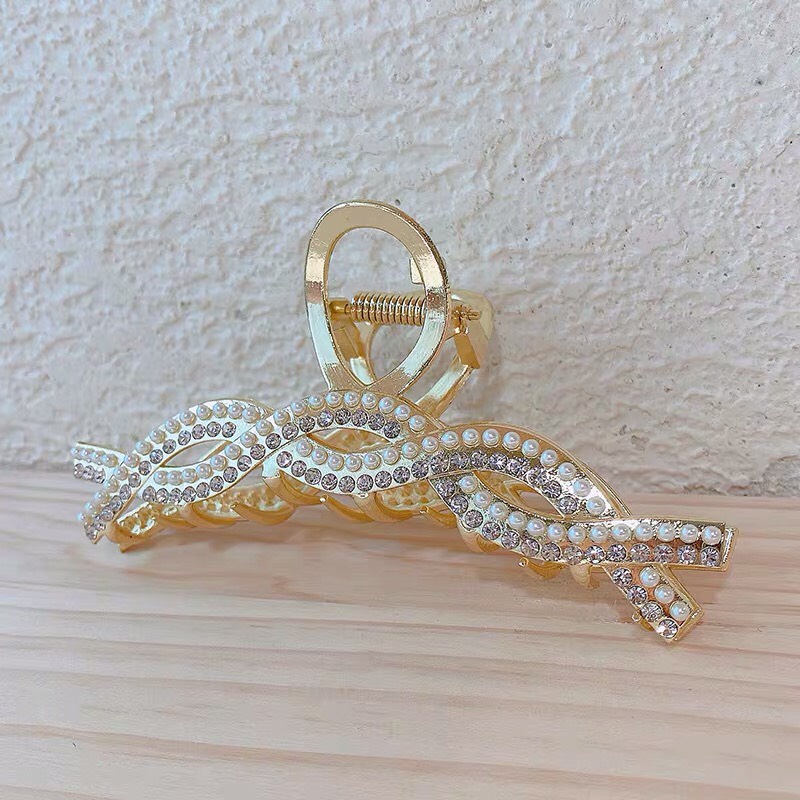 Kẹp tóc Hàn Quốc đính đá Cặp tóc càng cua kẹp tóc kim loại hottrend thời trang cho nữ xinh sang chảnh Aikimo KXN