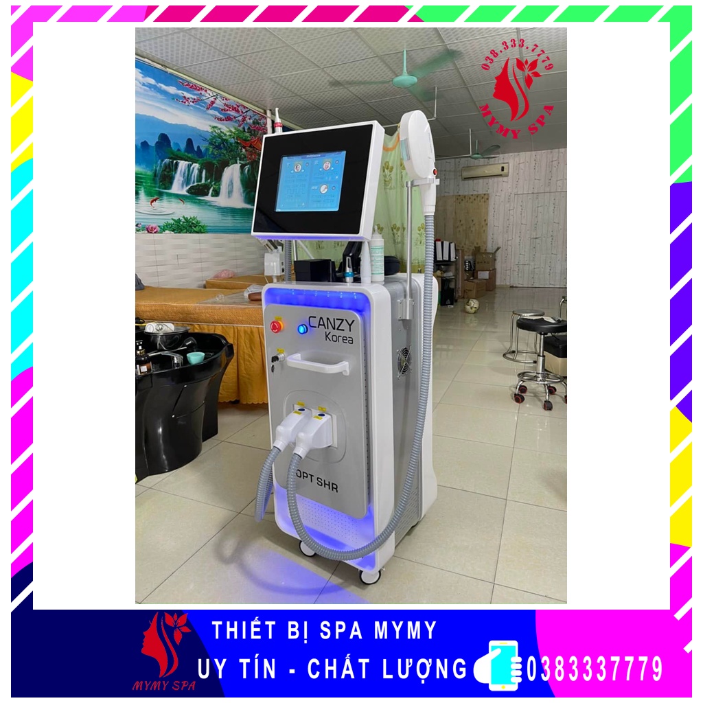 Máy triệt lông + Laser 2in1 tại spa Canzy Korea