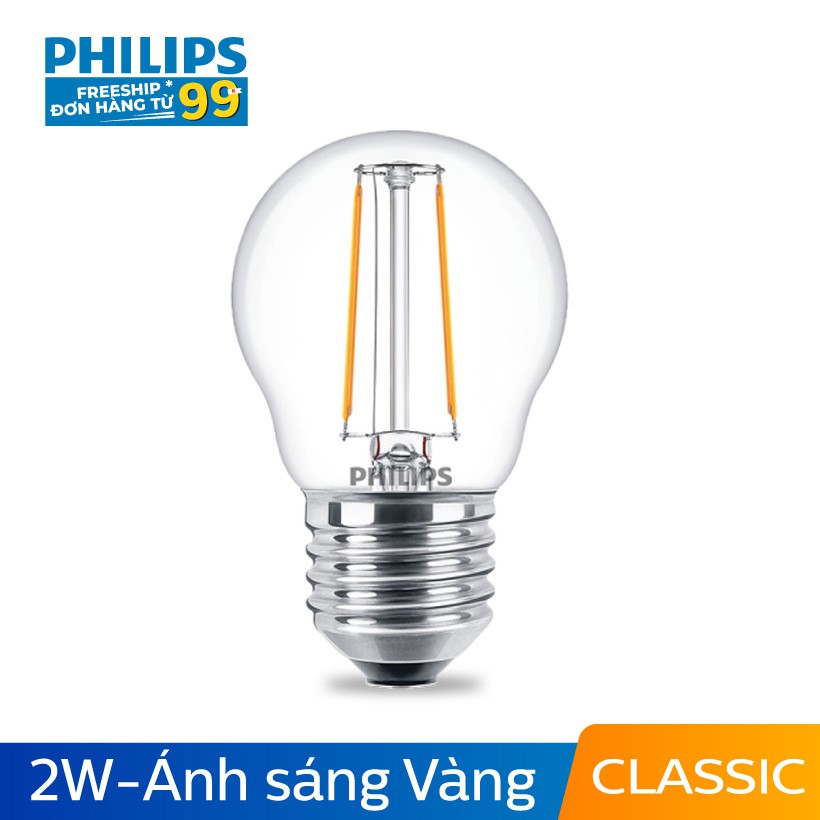 Bóng đèn Philips LED Classic 2W 2700K E27 P45 - Ánh sáng vàng | BigBuy360 - bigbuy360.vn