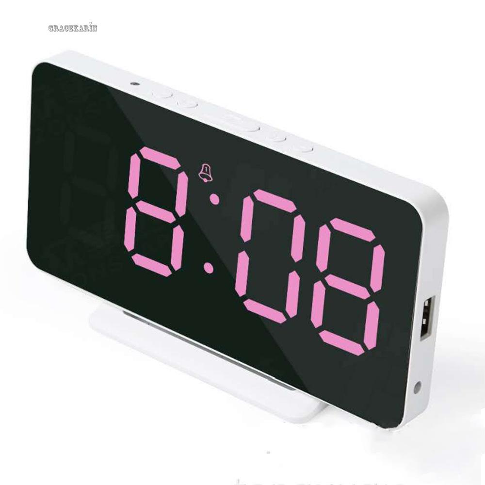 Digital Alarm Clock Mirror Use Clock Desktop Temperature Digital Durable