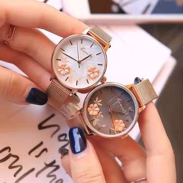 Đồng hồ nữ Kimio mặt ngọc trai in 3D bông hoa số vạch hàng cao cấp chống nước chính hãng Tony Watch 68 | BigBuy360 - bigbuy360.vn