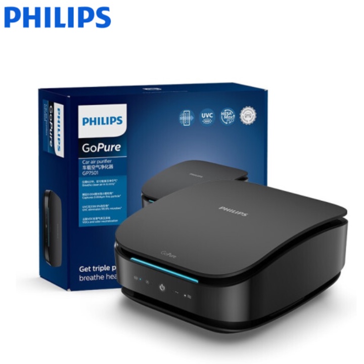 MÁY lọc không khí, khử mùi trong ô tô Philips GP7501 cảm biến 3 màu AQI - HÀNG CHÍNH HÃNG