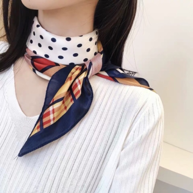 Khăn lụa vuông 70x70 turban quàng cổ,áo khăn yếm bandana thời trang đội đầu - Maben