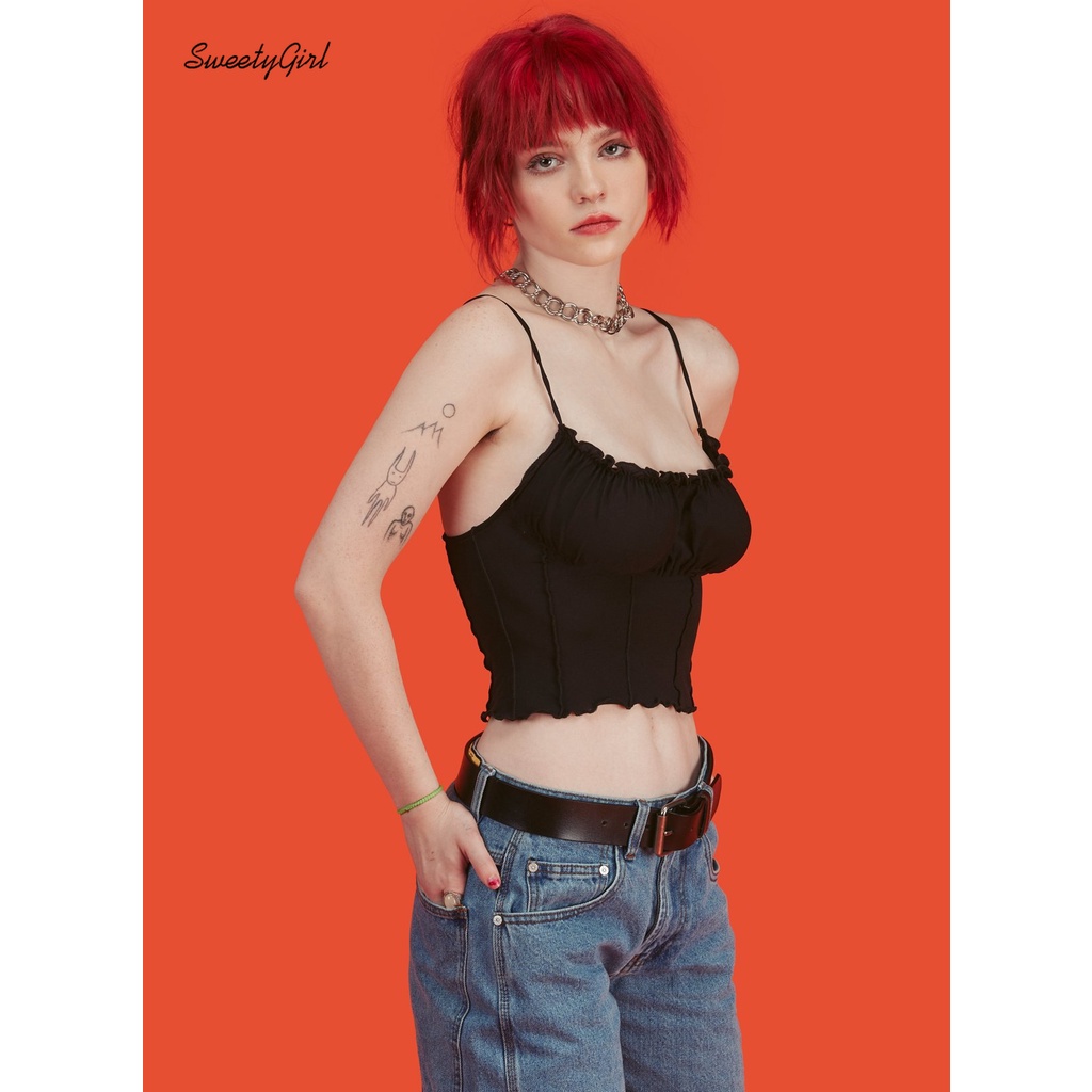 Áo Tank Top Màu Trơn Hở Vai Quyến Rũ Thời Trang Cho Nữ 2022