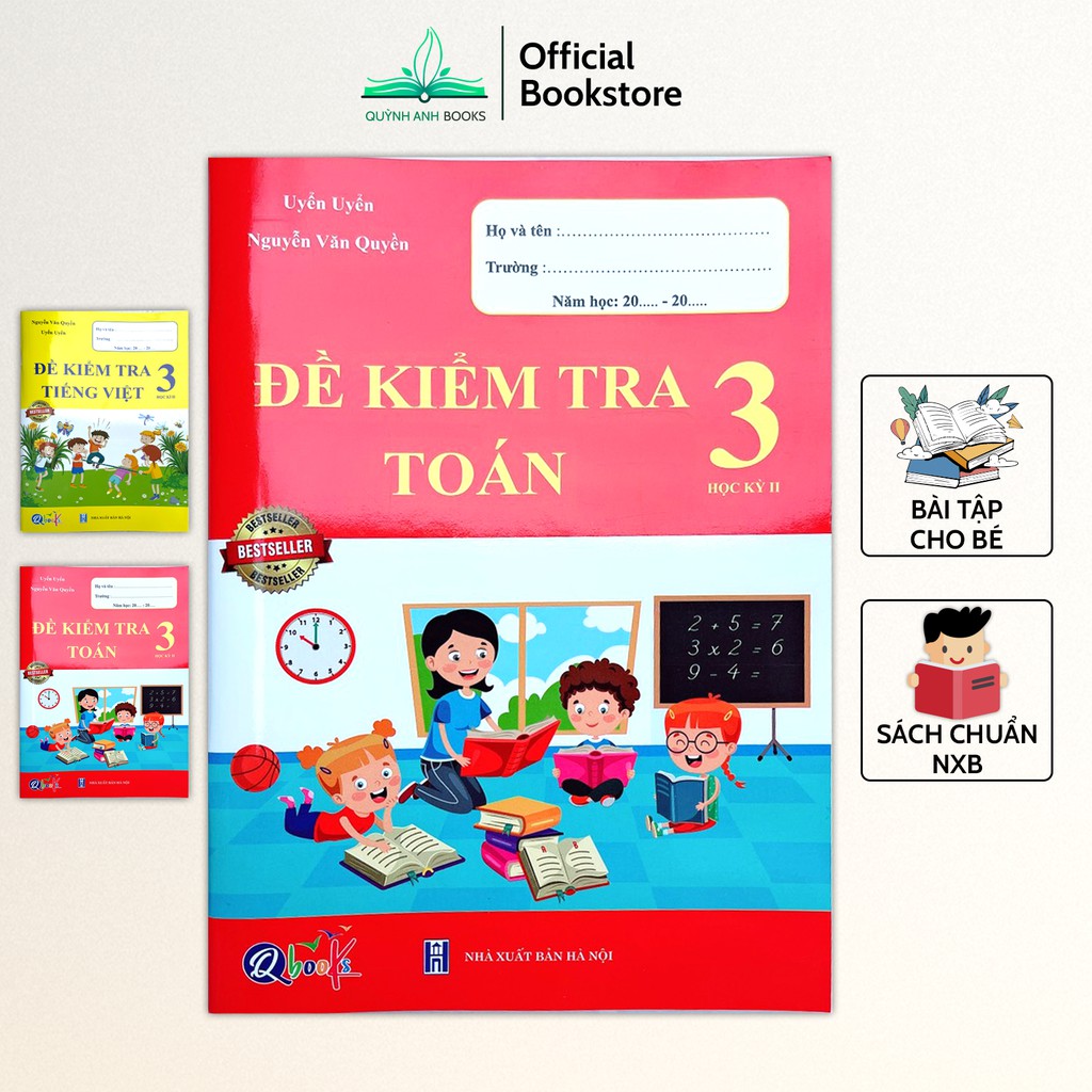 Sách - Combo Đề kiểm tra toán và tiếng việt lớp 3 học kỳ 2 - NPH Qbooks