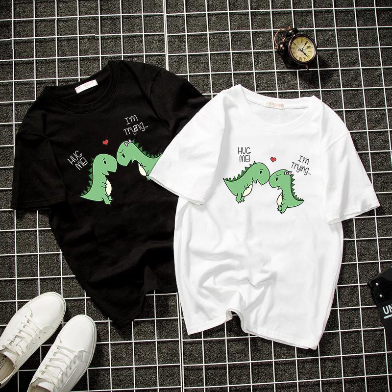Áo thun unisex form rộng khủng long T Rex vải dày mịn 2019T1732