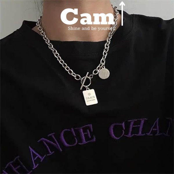 Dây Chuyền Vòng Cổ Titan Nam Nữ Cấp Không Gỉ Mặt Khắc Chữ GRAGE Cho Nam &amp; Nữ - Maxshopdoc