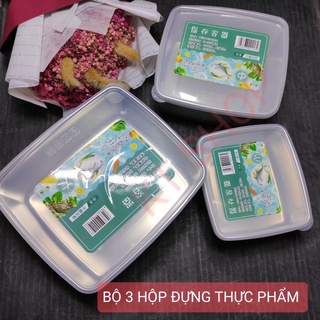Bộ 3 hộp đựng thực phẩm inox 304