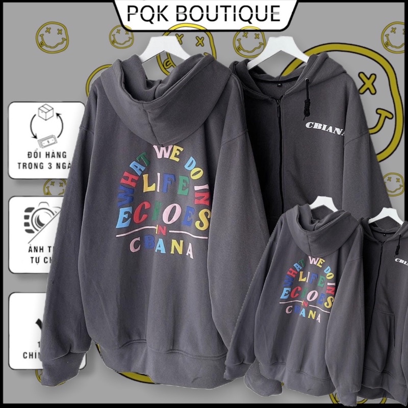 [sẵn] Áo Khoác Form Rộng Zip Kéo CBANA - pqk boutique