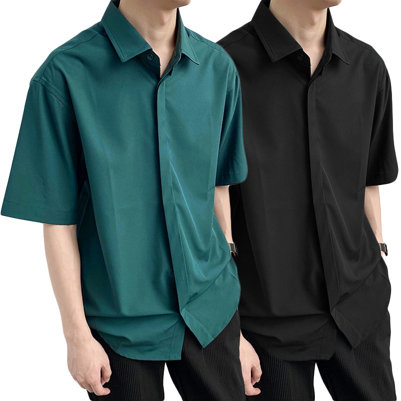 Áo Sơ Mi Tay Lỡ Mềm Mại Màu Trơn Đơn Giản Thời Trang Hè Trẻ Trung