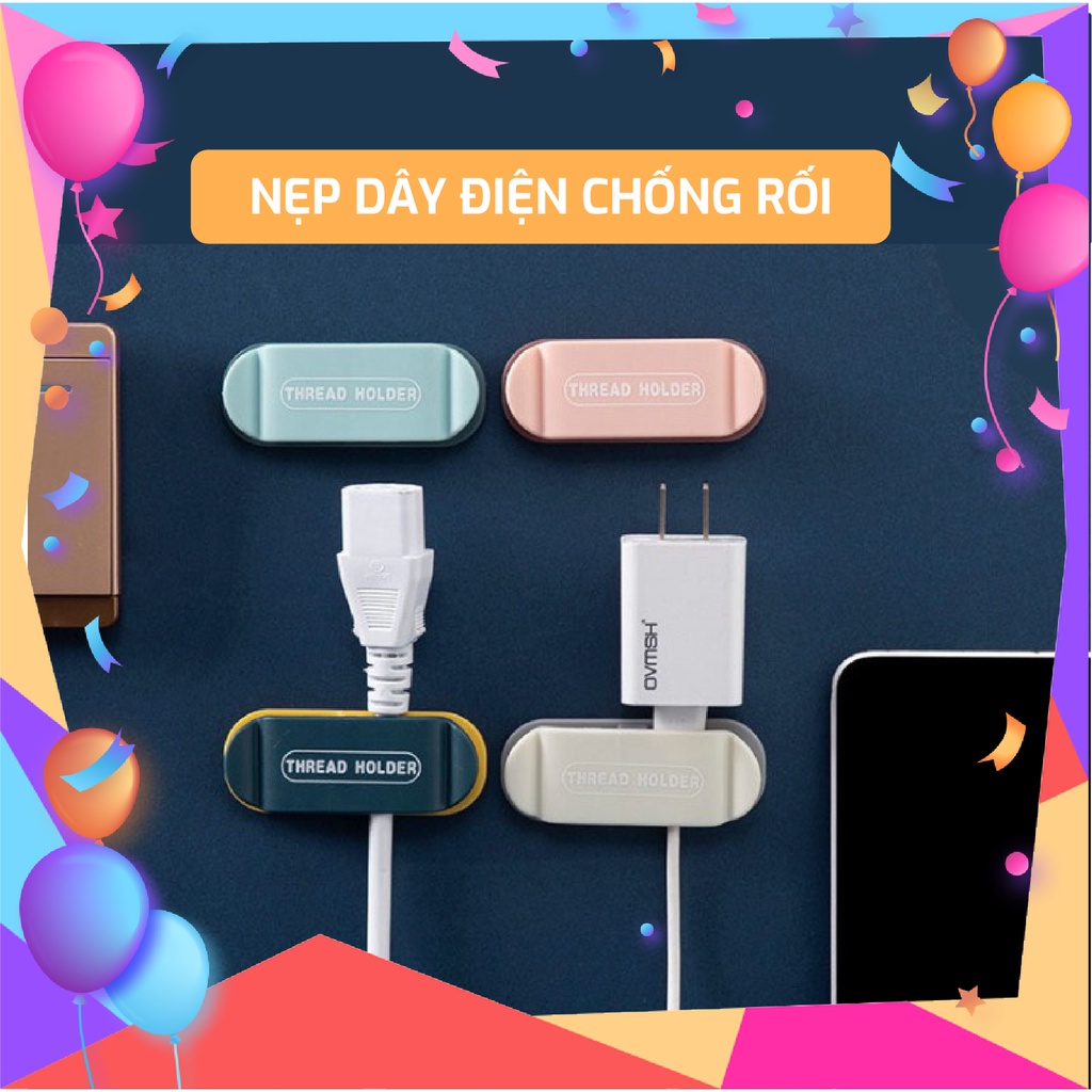 Set 4 móc nẹp treo dây điện, phích cắm chống rối tiện lợi