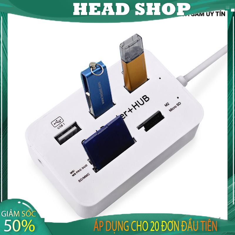 Bộ chia USB HUB kiêm đầu đọc thẻ nhớ 2 in 1 cổng 3.0 giá rẻ mẫu 2 ( Gía sập sàn ) HEAD SHOP