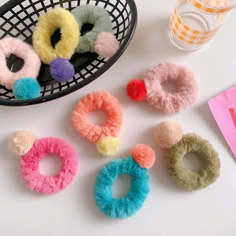 Chun cột tóc lông hình nhẫn xinh xắn