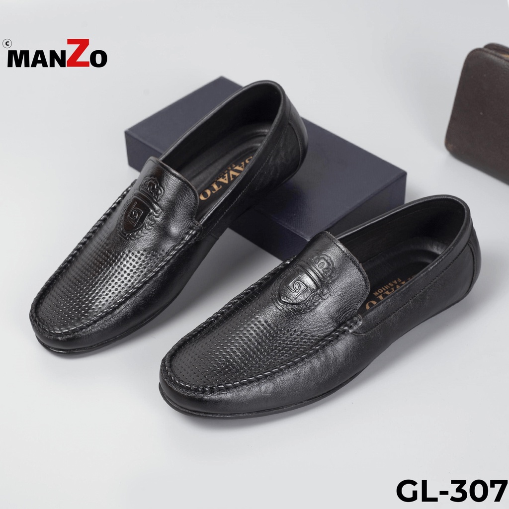 Giày mọi da bò cao cấp - Giầy da nam bảo hành 12 tháng tại Manzo store - GL307