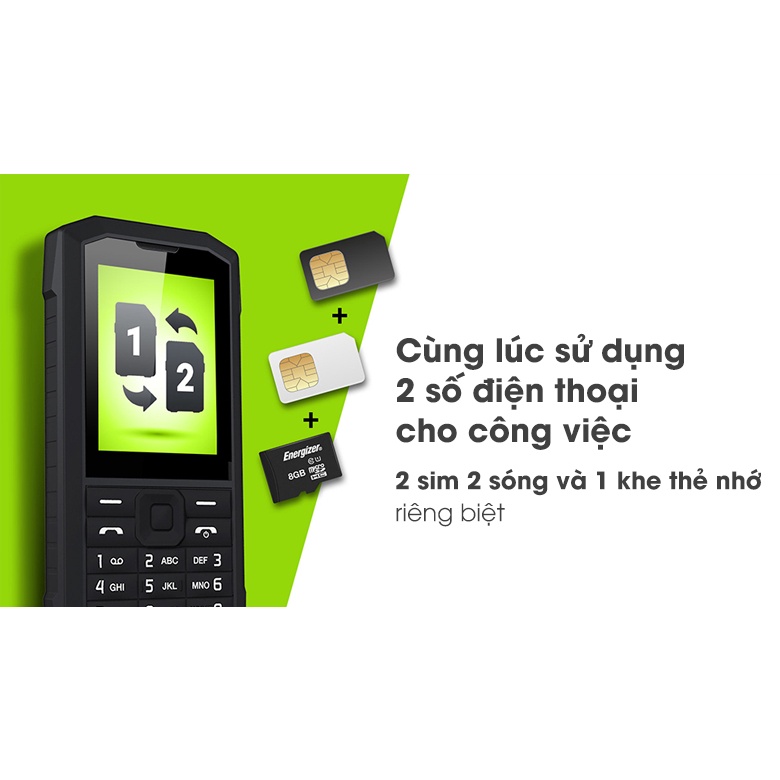 [Mã 1511ELSALE hoàn 7% đơn 300K] Điện Thoại Energizer E100 2 Sim Chống Nước - Hàng Chính Hãng - Bảo Hành 12 Tháng | BigBuy360 - bigbuy360.vn