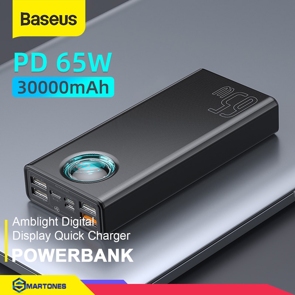 Pin dự phòng Baseus 65W dung lượng 30.000mAh hỗ trợ QC 3.0 FCP SCP cho điện thoại, Laptop..